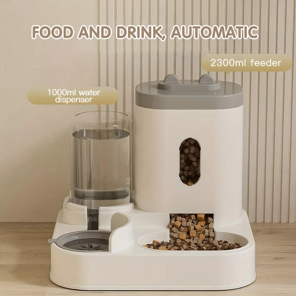 Automatic Pet Feeder & Water Dispenser – 2-in-1 Food & Drink Station