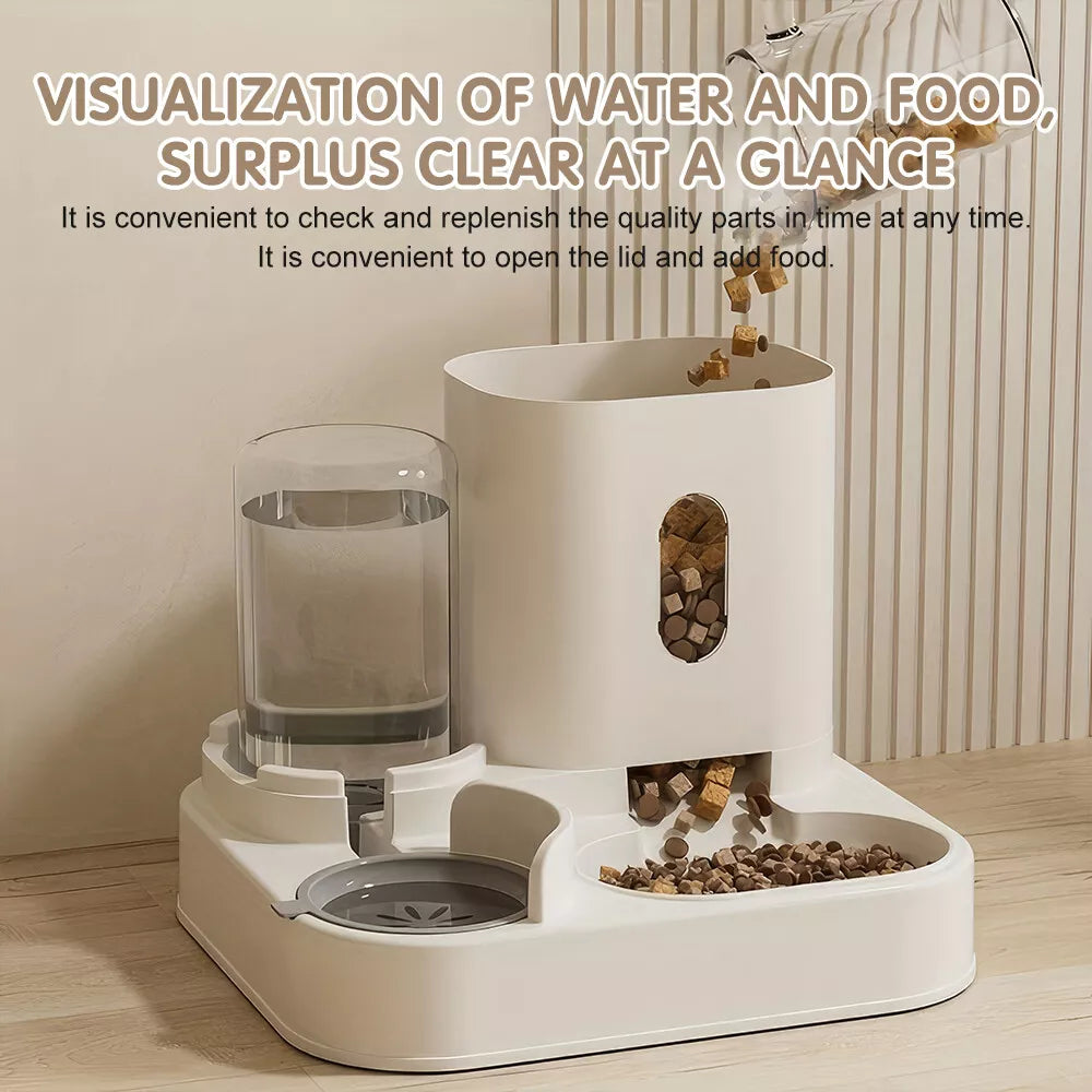 Automatic Pet Feeder & Water Dispenser – 2-in-1 Food & Drink Station