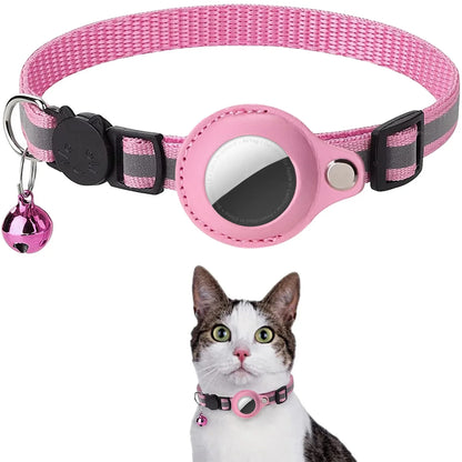 Reflective Pet Collar with AirTag Holder