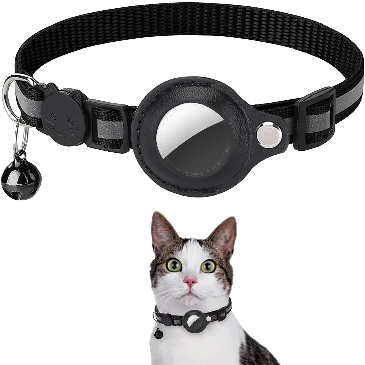 Reflective Pet Collar with AirTag Holder