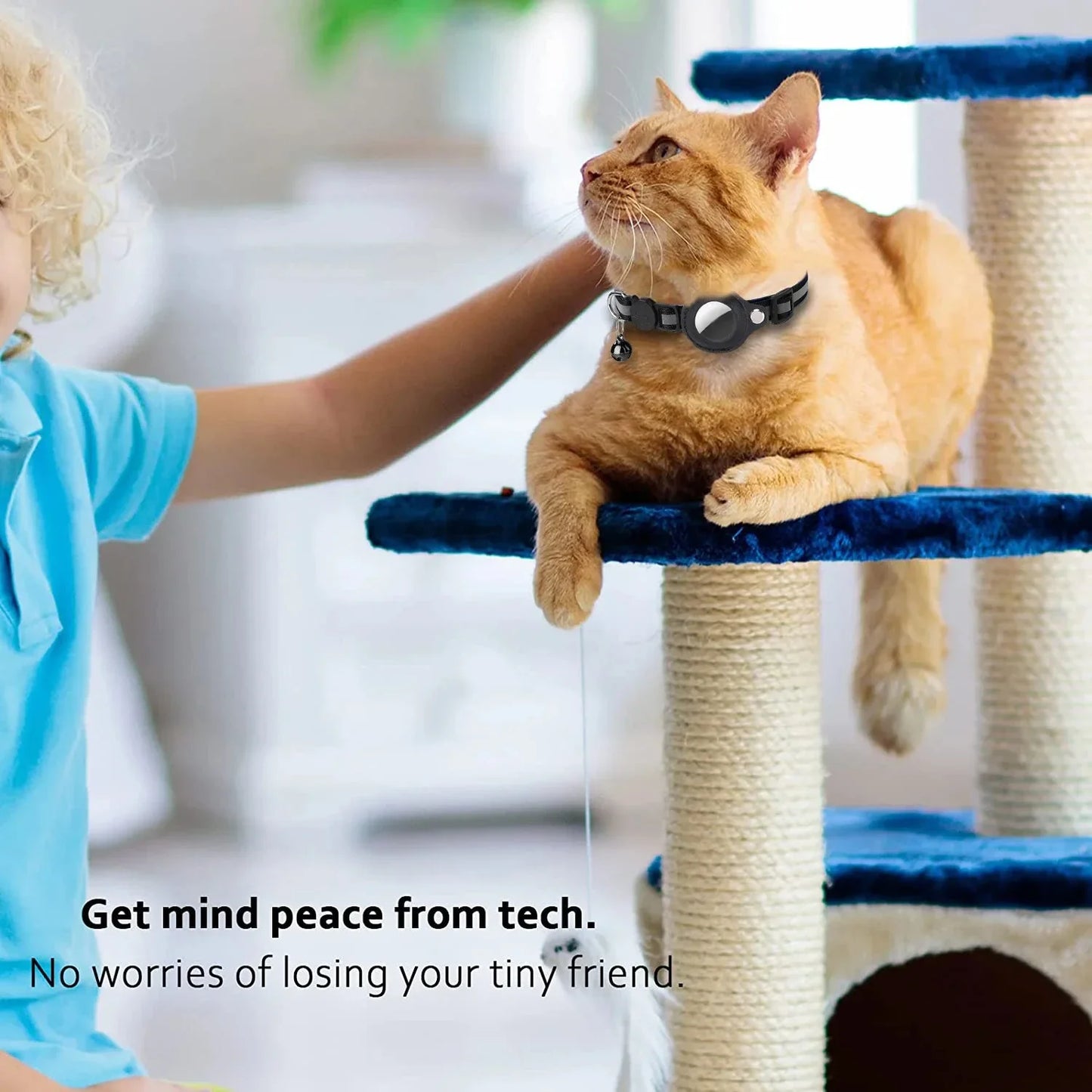 Reflective Pet Collar with AirTag Holder