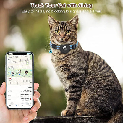 Reflective Pet Collar with AirTag Holder
