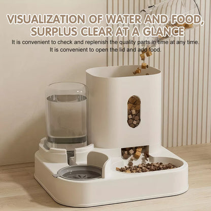 Automatic Pet Feeder & Water Dispenser – 2-in-1 Food & Drink Station